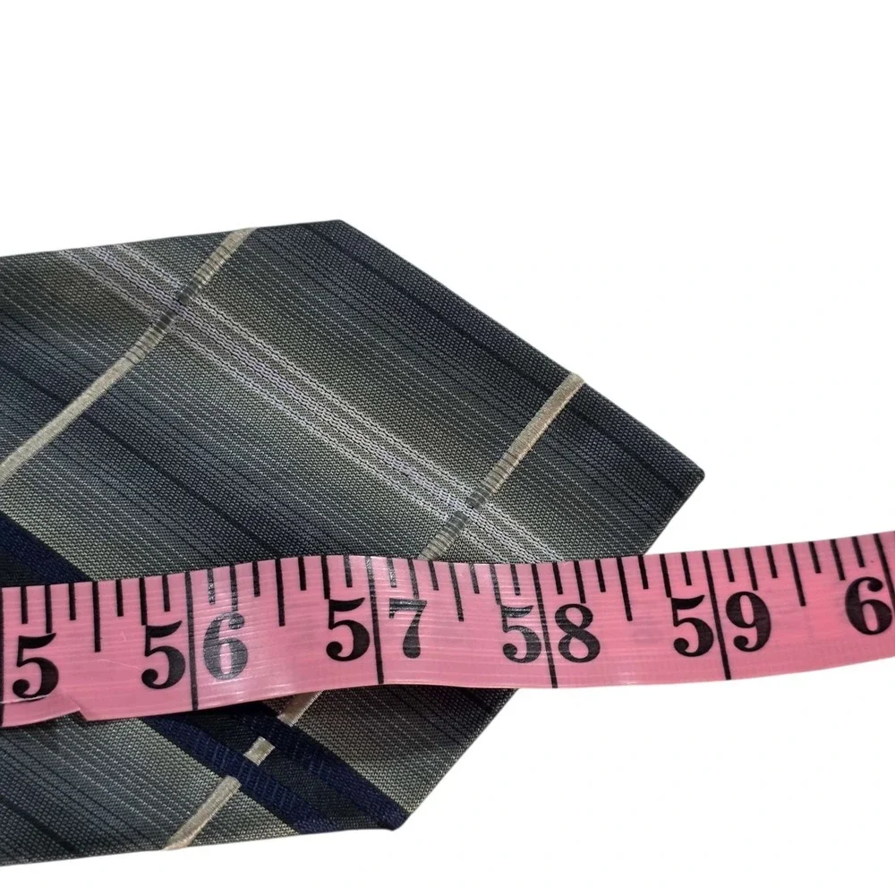 Savony Collection Plaid Silk Necktie Men's Green Blue Formal Dress Tie‎ Designer
